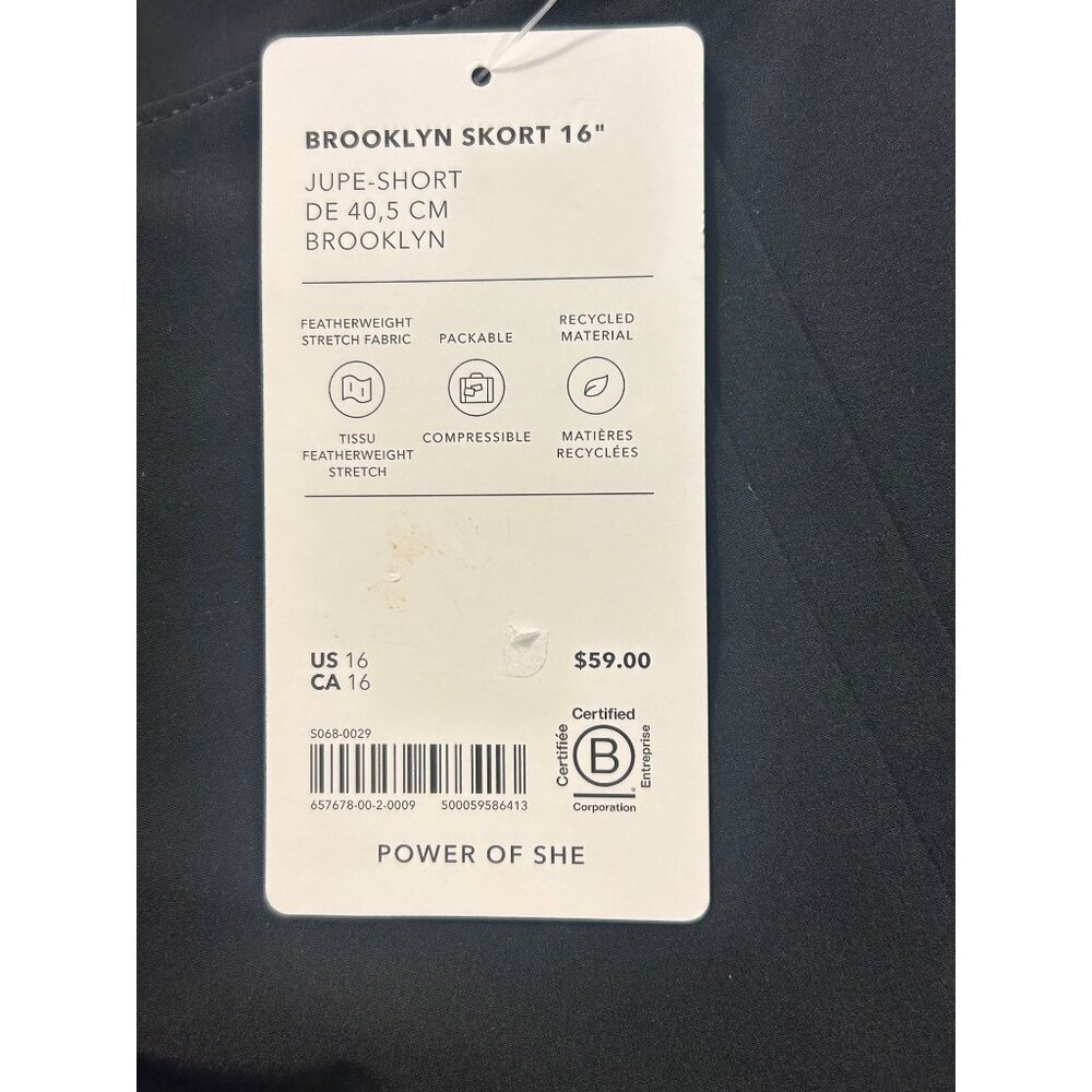 Athleta Brooklyn Skort 16” Black Size 16 and 22 NWT - Picture 10 of 11